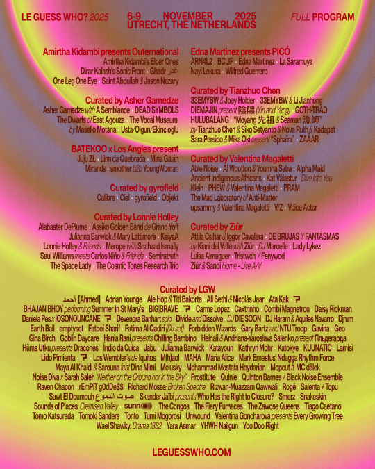 Revealing the full program for Le Guess Who? 2025